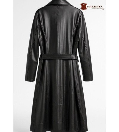 Klasikinis moteriškas natūralios odos lietpaltis (2025 m. modelis)