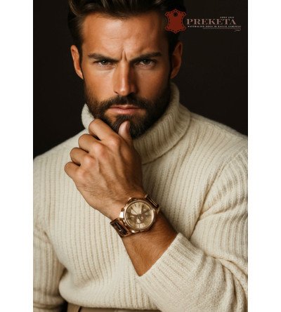 Vyriškos laisvalaikio smėlio spalvos odos įstrižai plačios kelnės