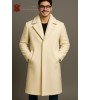 Vyriškas ilgas baltas kašmyrinis paltas