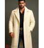 Vyriškas ilgas baltas kašmyrinis paltas