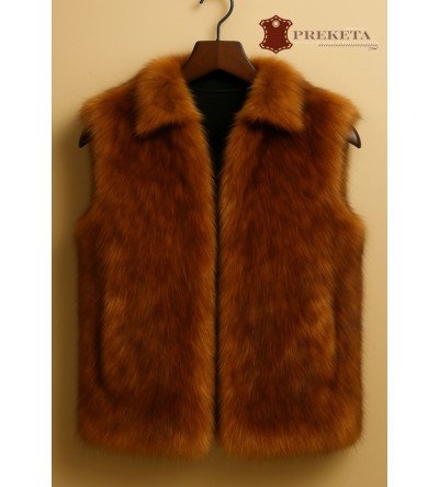 Vyriška lapės kailio liemenė (ruda)