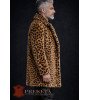 Itališkas vyriškas natūralaus leopardo kailio paltas su pašiltintu pamušalu
