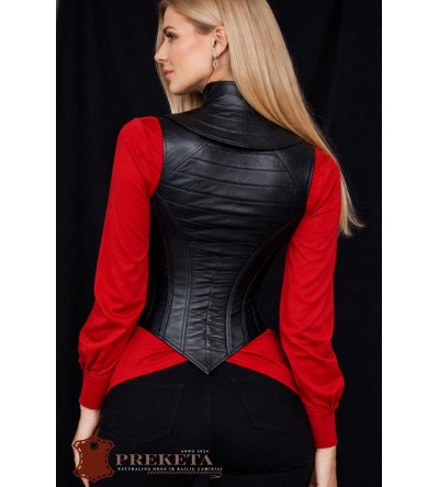 Itališka rankų darbo natūralios odos liemenė