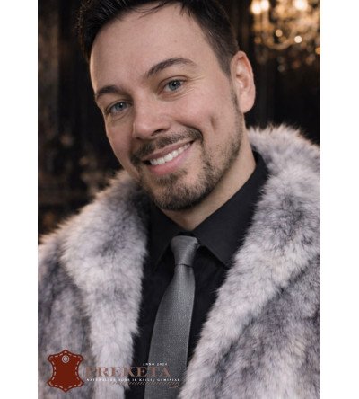 Itališka vyriška natūralaus vilko kailio liemenė su pašiltintu šilko pamušalu