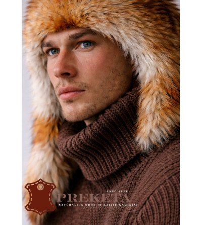 Kailinė vyriška lapės kailio kepurė