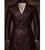 Vyriškas bordo spalvos natūralios odos švarkas – paltas (lietpaltis)