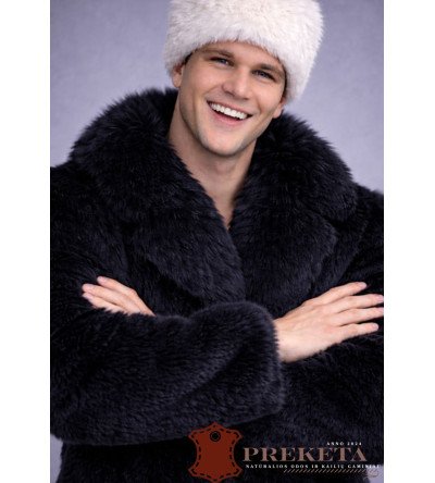 Vyriška balta arktinės lapės kailio kepurė