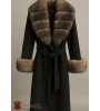 Prabangus moteriškas paltas su kašmyru ir natūralaus lapės kailio apykakle